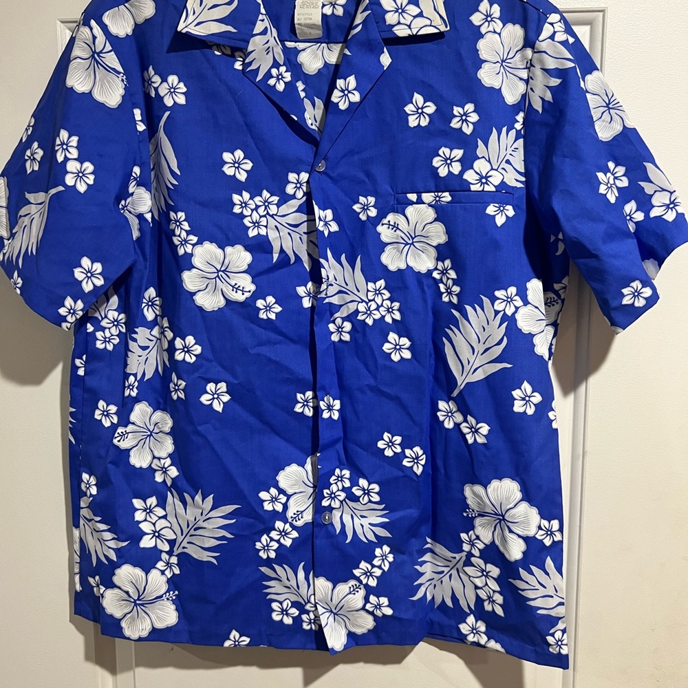 Blue Floral Hawaiian Shirt